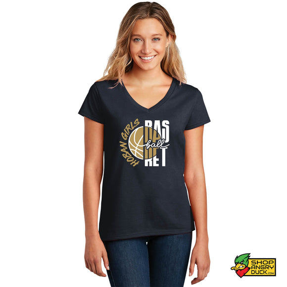 Hoban Girls Basketball 24-25 Ladies V-Neck T-Shirt