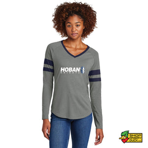 Hoban Knights Women’s Stripe Long Sleeve V-Neck Tee