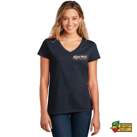 Runin Bare Back to Back Ladies V-Neck T-Shirt