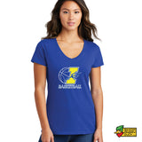 Block I Basketball  Ladies V-Neck T-Shirt