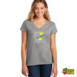 Block I Basketball  Ladies V-Neck T-Shirt