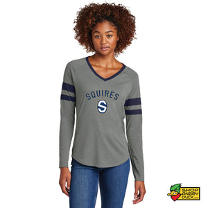 Squires Block S Women’s Stripe Long Sleeve V-Neck Tee