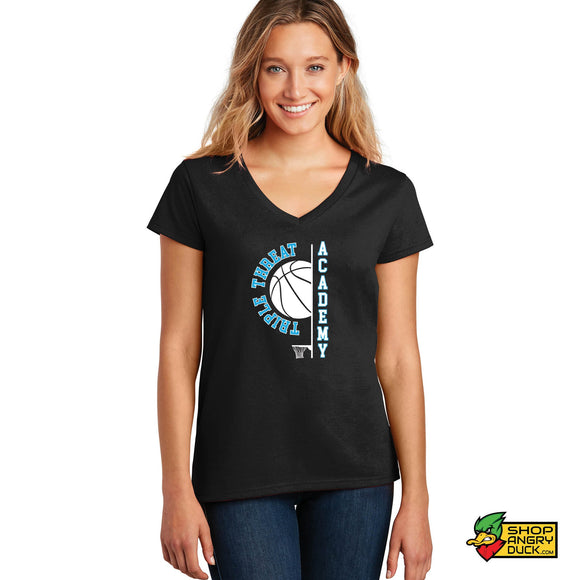 Triple Threat Basketball Ladies V-Neck T-Shirt