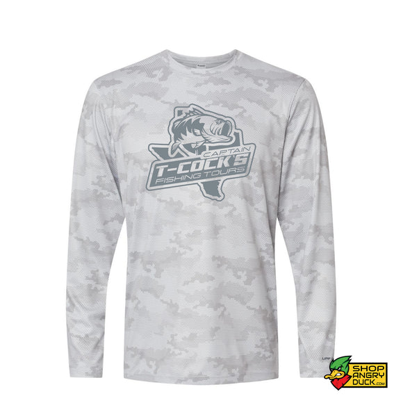 Captain T-Cock's Fishing Tours Pompano Performance Camo Long Sleeve T-Shirt