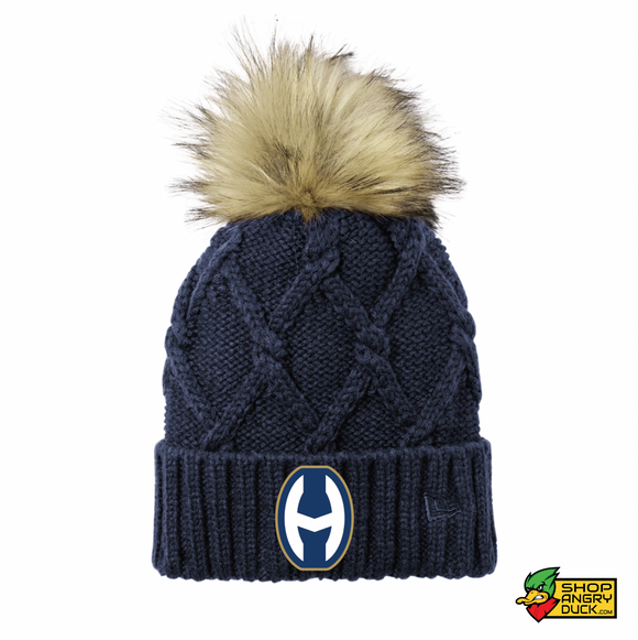 Hoban Baseball Patch New Era Faux Fur Pom Beanie