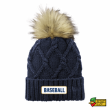 Hoban Baseball Patch New Era Faux Fur Pom Beanie