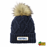 Hoban Football Patch New Era Faux Fur Pom Beanie