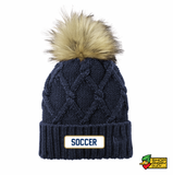 Hoban Soccer Patch New Era Faux Fur Pom Beanie