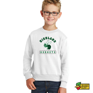 Highland Hornet Logo Youth Crewneck Sweatshirt