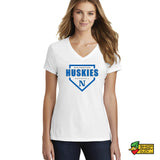 Northwestern Baseball Plate Ladies V-Neck T-Shirt