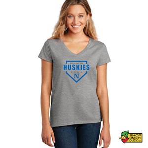 Northwestern Baseball Plate Ladies V-Neck T-Shirt